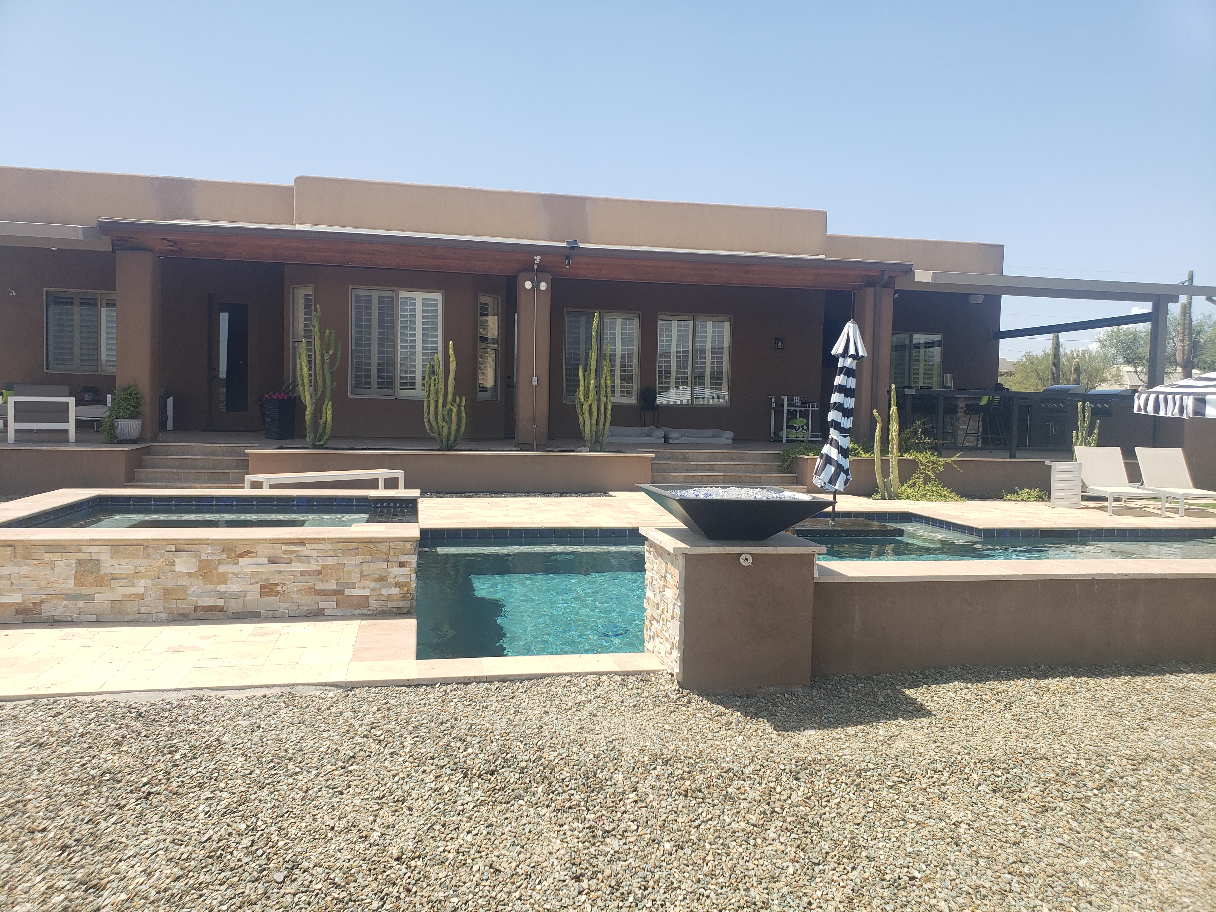 After pool remodel — modern custom pool by DCM Pools, Arizona
