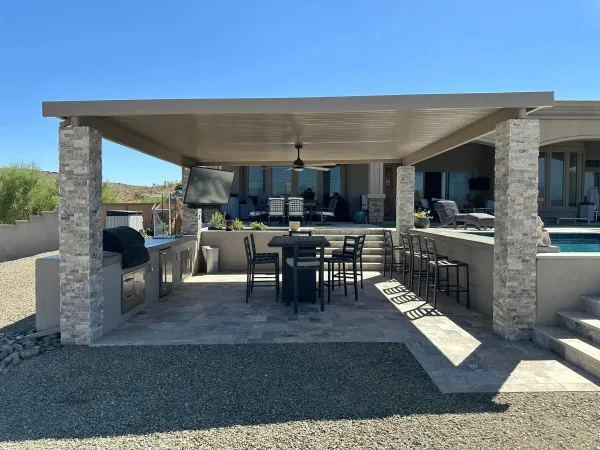 Pool and outdoor kitchen by DCM Pools — Arizona