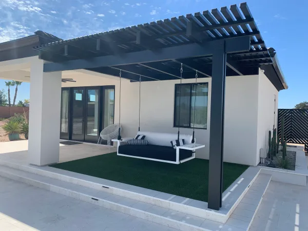 Desert landscaping — Arizona backyard by DCM Pools