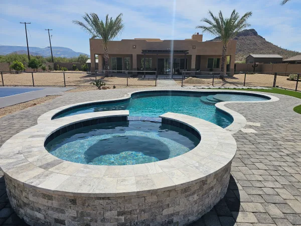 Custom pool — Arizona desert backyard built by DCM Pools