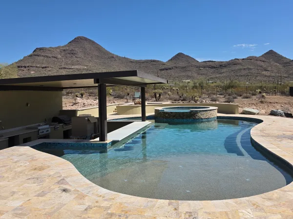 Pool at dusk — DCM Pools and Construction, Arizona