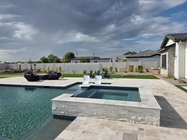 Pool with water feature — DCM Pools and Construction