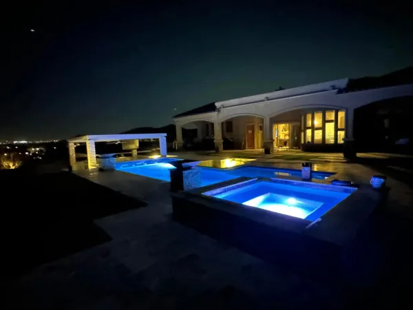 Pool at dusk — DCM Pools and Construction, Arizona