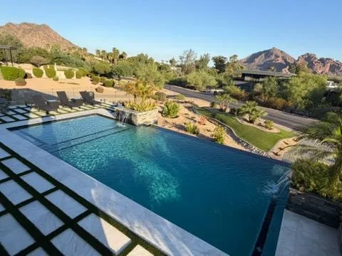Custom pool with spa and fire feature — DCM Pools and Construction, Arizona
