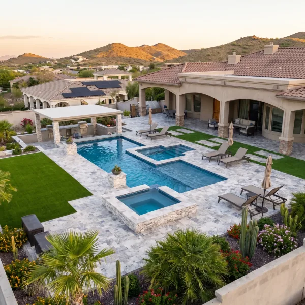 Custom pool with paver deck — DCM Pools Arizona