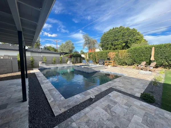 Custom pool with spa and fire feature — DCM Pools and Construction, Arizona